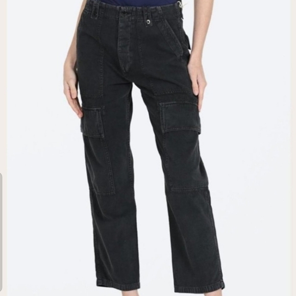 Citizens Of Humanity Pants - COH Zadie High Rise Surplus Cargo Linen Blend Pants in  Washed Black sz 23 NWT